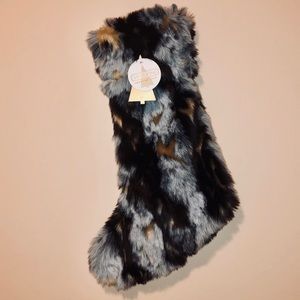 Faux fur Christmas stocking